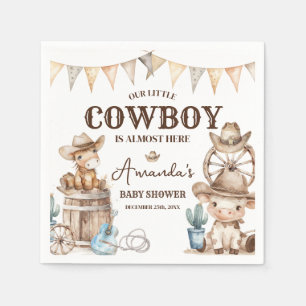 Unsere kleine Cowboy Wild West Babydusche Serviette