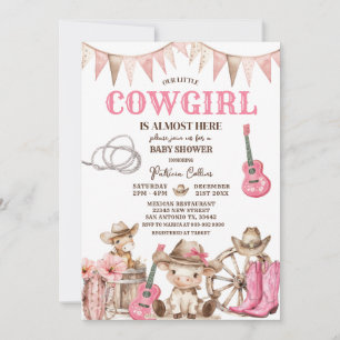 Unsere kleine Cowgirl Wild West Baby Shower Einladung