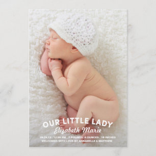 Unsere kleine Dame Birth Announcement Ankündigung