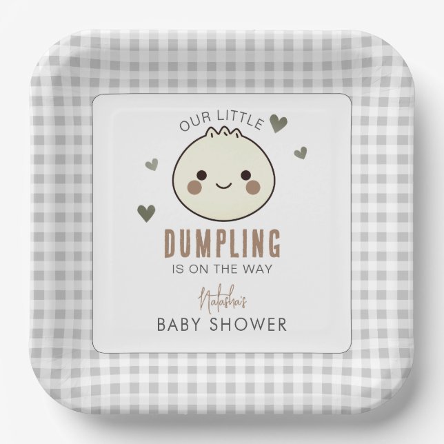 Unsere kleine dumme Gender Neutral Baby Dusche Pappteller (Vorderseite)