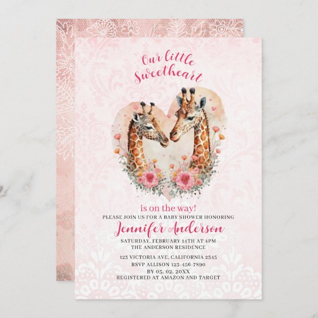 Unsere kleine Freundin ist auf dem Weg, in dem Bab Einladung (Vorne/Hinten)