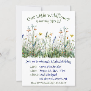 Unsere kleine Geburtstagsparty der Wildblume Einladung
