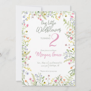 Unsere kleine Geburtstagsparty der Wildblume mit F Einladung