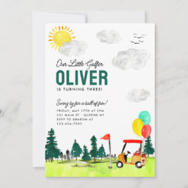 Unsere kleine Golfer Cart Swing by Kids Golf Gebur Einladung