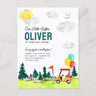 Unsere kleine Golfer Cart Swing by Kids Golf Gebur Postkarte
