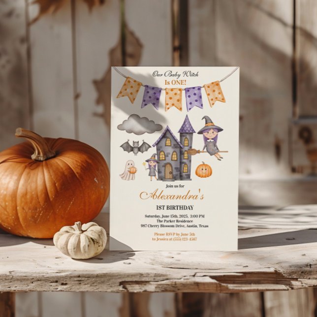 Unsere kleine Hexe dreht sich eins Einladung (Von Creator hochgeladen)