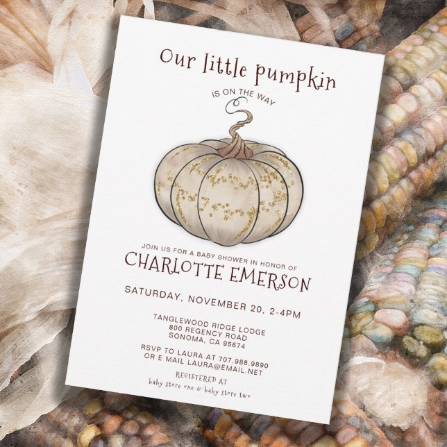 Unsere kleine Kürbis auf dem Weg zur Babydusche Einladung (Von Creator hochgeladen)