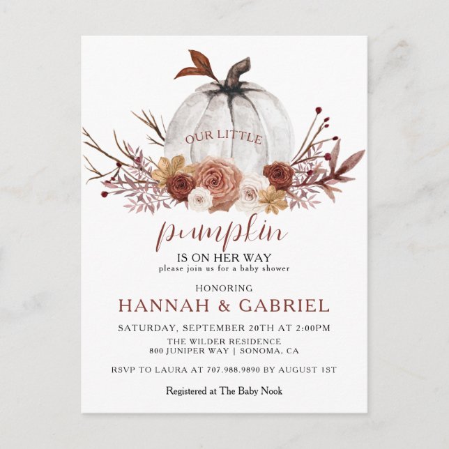 Unsere kleine Kürbis auf die Kinderdusche Postkart Postkarte (Vorderseite)