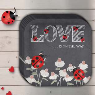 Unsere kleine Liebe Bug Chalkboard Babydusche Pappteller