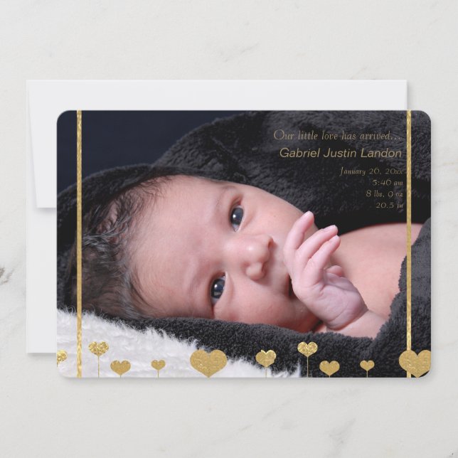 Unsere kleine Liebe Foto Geburtserklärung Ankündigung (Vorderseite)