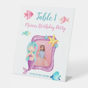 Unsere kleine Meerjungfrau Foto Geburtstag Tischza Sockelschild