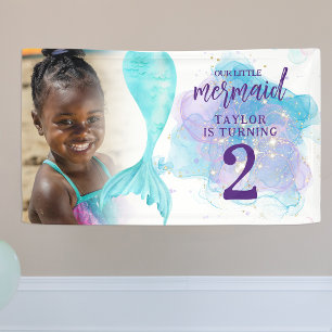 Unsere kleine Meerjungfrau Foto Geburtstagsfeier Banner