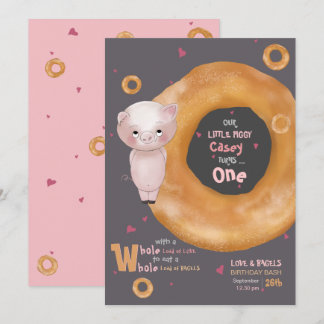 "UNSERE KLEINE PIGGY" | "Liebe & Bagels" Einladung