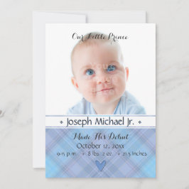 Unsere kleine Prince Baby Boy Geburt Ankündigung