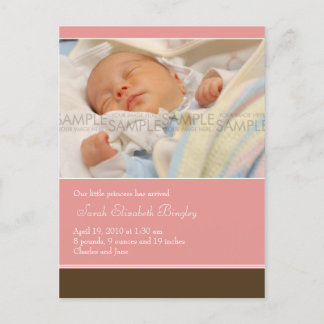 Unsere kleine Prinzessin ・ Baby-Ankündigung Ankündigungspostkarte