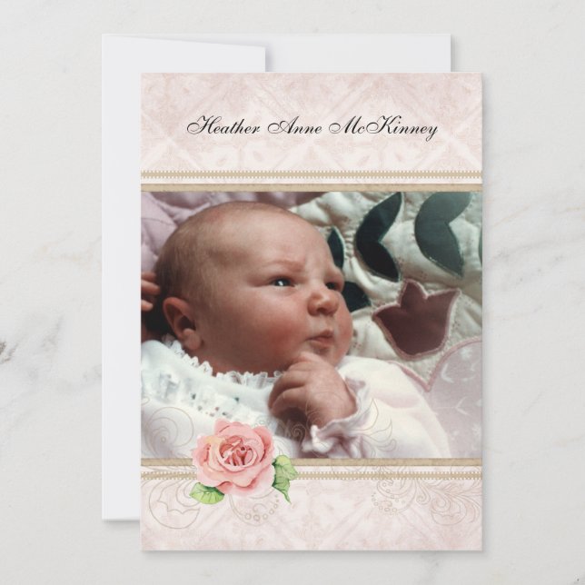 Unsere kleine Prinzessin Baby Girl Birth Ankündigu Ankündigung (Vorderseite)