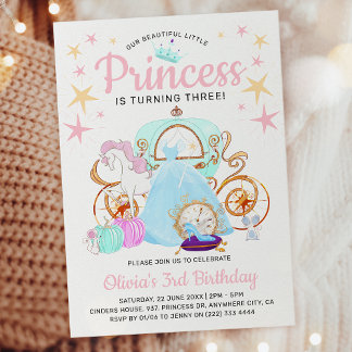 Unsere kleine Prinzessin Girls Geburtstagsparty Einladung