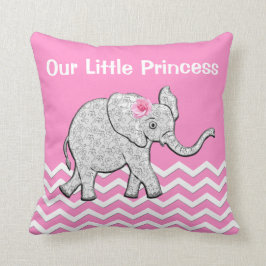 Unsere kleine Prinzessin Pink Baby Elephant Kissen