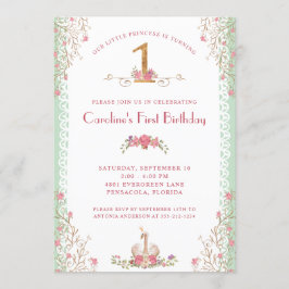 Unsere kleine Prinzessin zum ersten Geburtstag Einladung