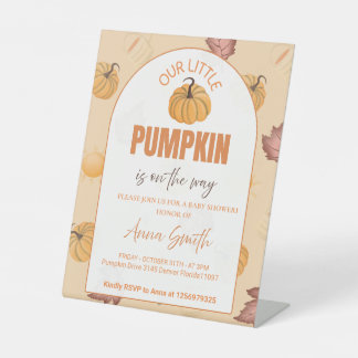 Unsere kleine Pumkin ist auf dem Weg - Babyparty Sockelschild