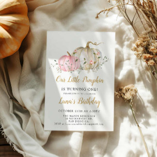 Unsere kleine Pumpkin 1. Geburtstag Einladung