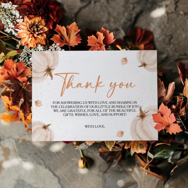 Unsere kleine Pumpkin Baby Dusche Danke Karte (Von Creator hochgeladen)