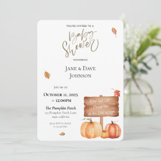 Unsere kleine Pumpkin Baby Dusche Einladung