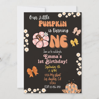 Unsere kleine Pumpkin erste Geburtstagseinladung Einladung