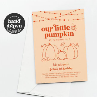Unsere kleine Pumpkin erste Geburtstagsparty Einla Einladung