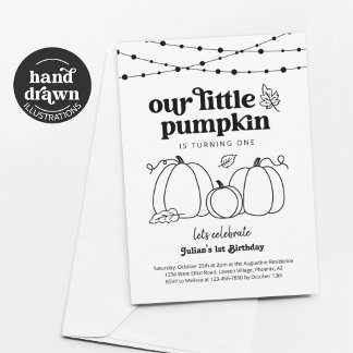Unsere kleine Pumpkin erste Geburtstagsparty Einla Einladung