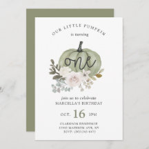 Unsere kleine Pumpkin Fall Blumeneinladung