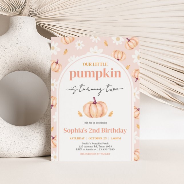 Unsere kleine Pumpkin-Geburtstagsparty Einladung (Our Little Pumpkin Arch Birthday Party Invitation)