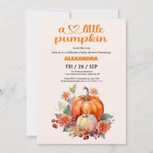 Unsere kleine Pumpkin Girl Babydusche Einladung
