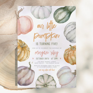 Unsere kleine Pumpkin Niedlich Boho Fall Birthday Einladung
