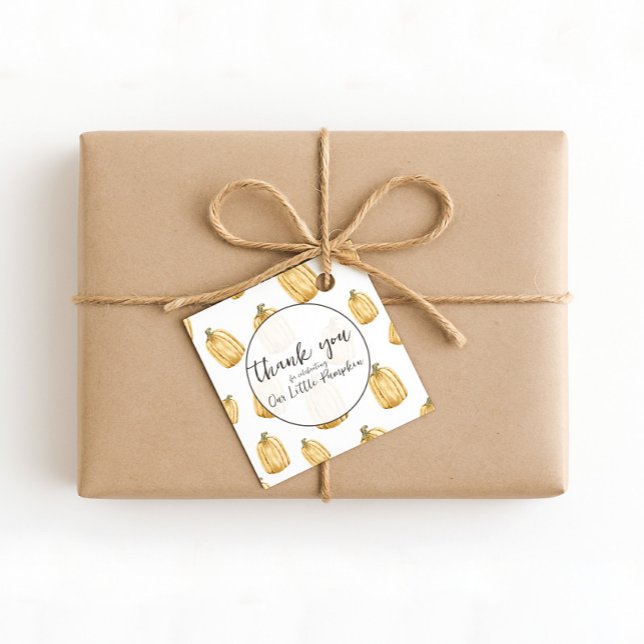 Unsere kleine Pumpkin Orange Wasserfarbe Vielen Da Geschenkanhänger (Von Creator hochgeladen)