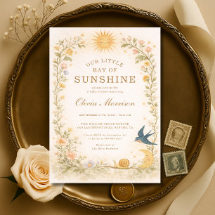 Unsere kleine Ray of Sunshine Baby Shower Einladung
