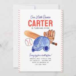 Unsere kleine Rookie Helmet Bat Baseball Geburtsta Einladung