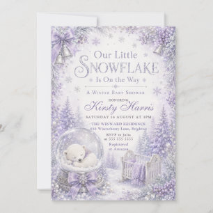 Unsere kleine Schneeflocke ist auf dem Weg Baby-Pa Einladung