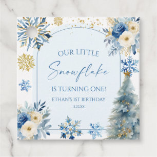 Unsere kleine Snowflake Blue Winter Geburtstagspar Geschenkanhänger