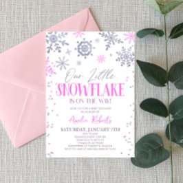 Unsere kleine Snowflake Winter Wonderland Baby Dus Einladung