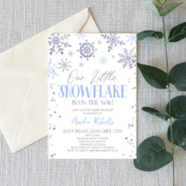 Unsere kleine Snowflake Winter Wonderland Baby Dus Einladung