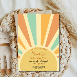 unsere kleine Sonne mit Sonnenstrahlen Geburtstag Einladung