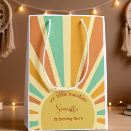 unsere kleine Sonne mit Sonnenstrahlen Geburtstag Mittlere Geschenktüte