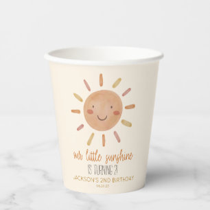 Unsere kleine Sonnenblume-Geburtstagsparty Pappbecher
