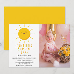 Unsere kleine Sonnenschein-Erstgeburtstagsfeier Fo Einladung