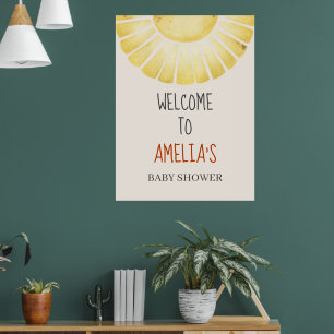 Unsere kleine Strahl der Sonnenschein-Baby-Party Poster