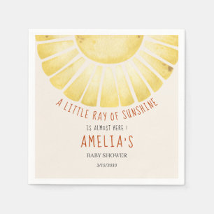 Unsere kleine Strahl der Sonnenschein-Baby-Shower- Serviette