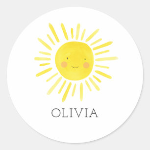 Unsere kleine Sunshine Geburtstagsparty bevorzugt Runder Aufkleber