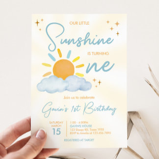 Unsere kleine Sunshine Geburtstagsparty Einladung