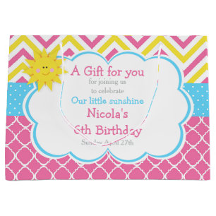 Unsere kleine "Sunshine Pink and Yellow Birthday P Große Geschenktüte